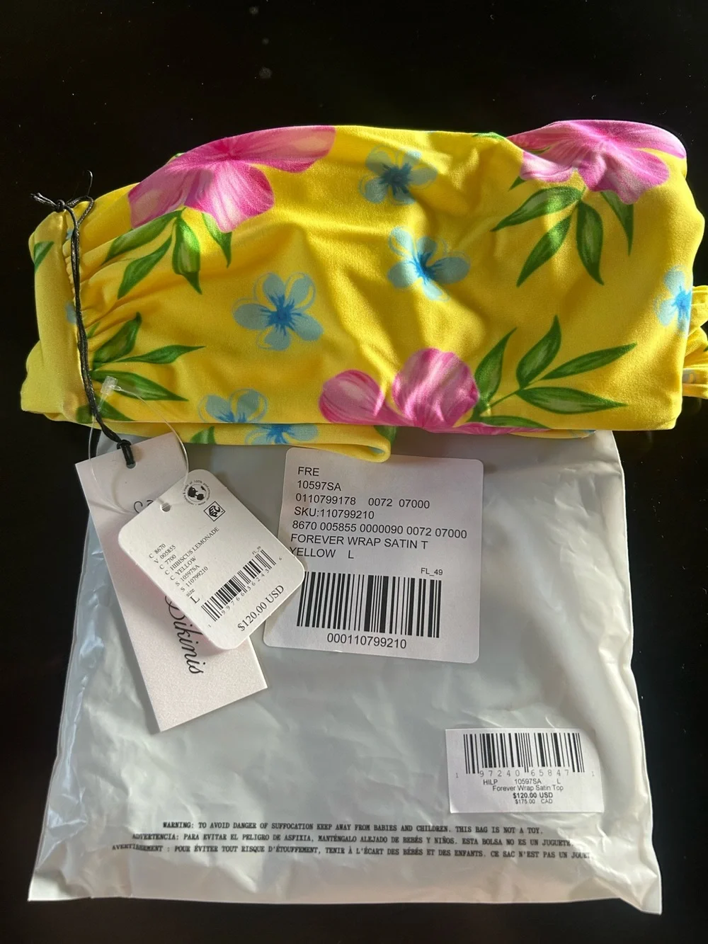 Frankie’s Bikinis Katarina Forever Wrap Bikini set Top large Bottom medium NWT